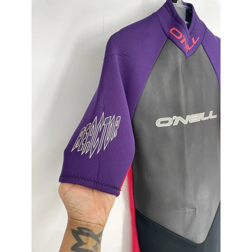 Vintage O’Neill Reactor 2/1mm Shorty Wetsuit Purple Black Adult Back Zip Surf